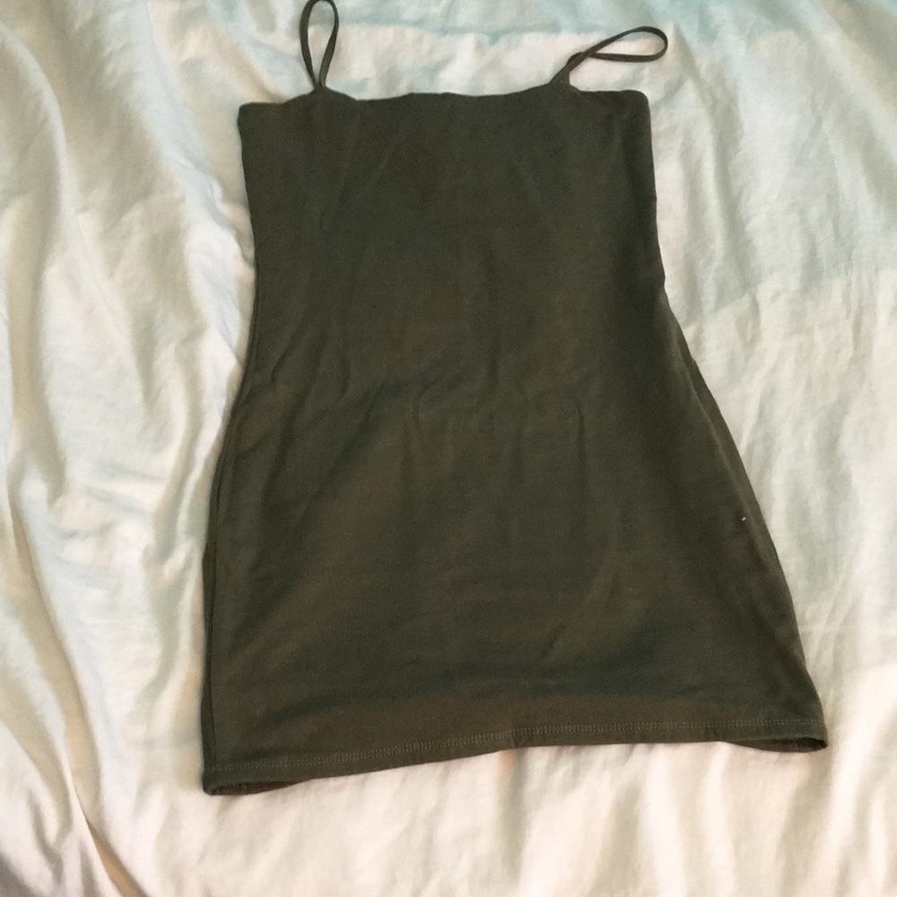 New green tube dress mini